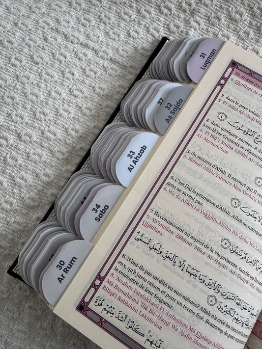 114 Onglets Sourates • Premium plastifiés