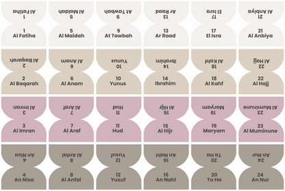 114 Onglets Sourates • Premium plastifiés
