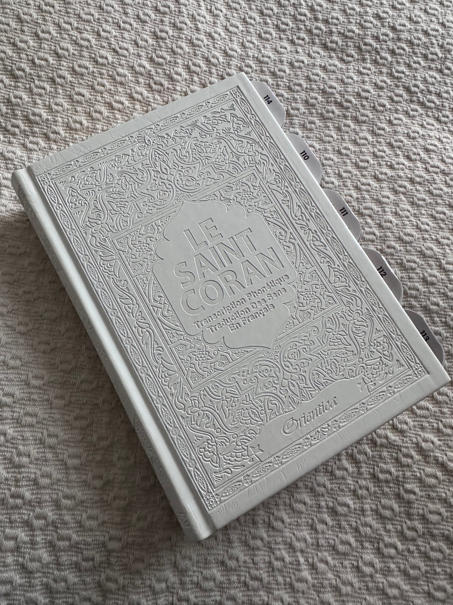 Coran Blanc Premium. 114 onglets.