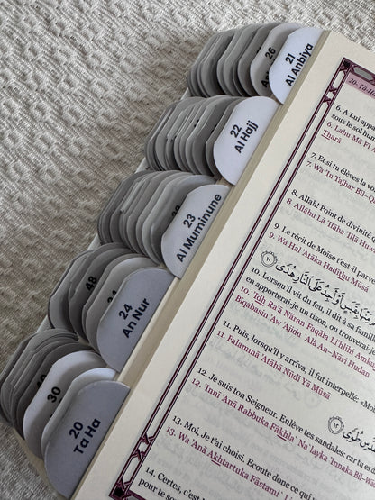 114 Onglets Sourates • Premium plastifiés