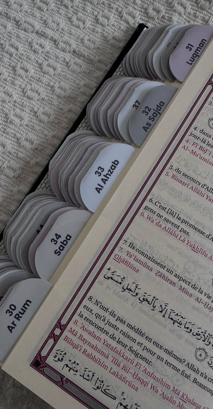 114 Onglets Sourates • Premium plastifiés