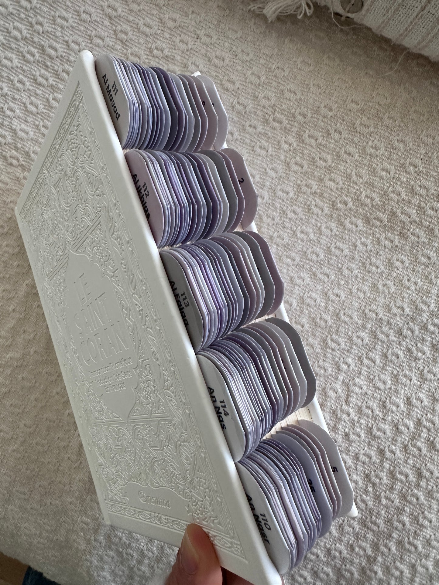 Coran Blanc Premium. 114 onglets.